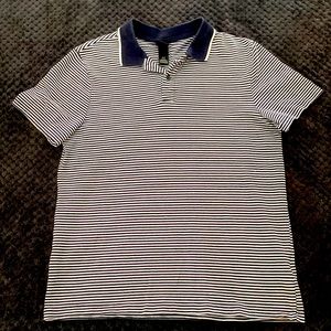 Blue and white stripe polo H&M size medium 100% cotton